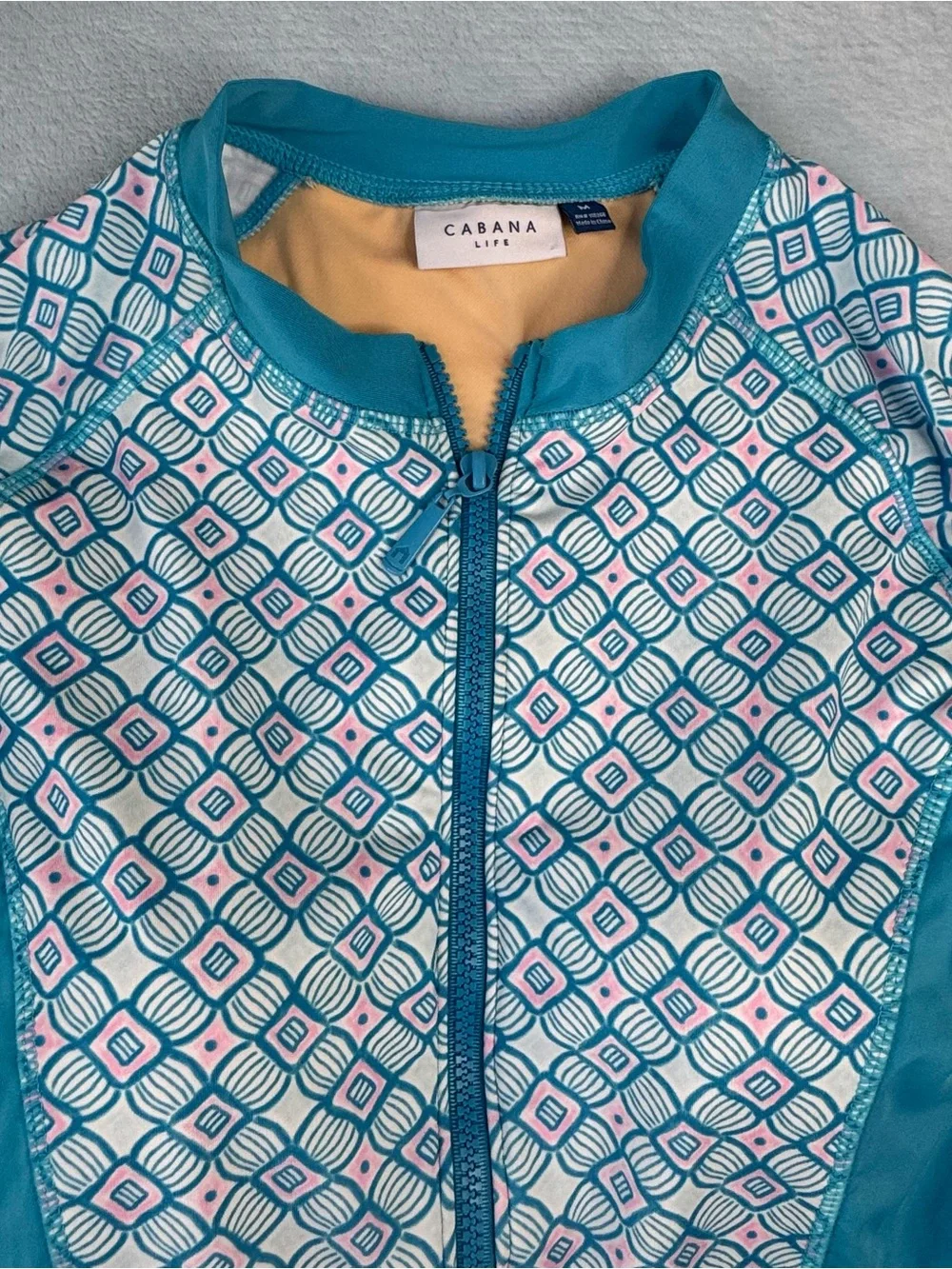 Cabana Life Preppy Geo One Piece Unisuit Long Sleeve Size M